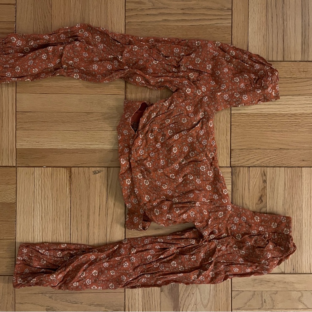 Floral Rust Long Sleeve Top